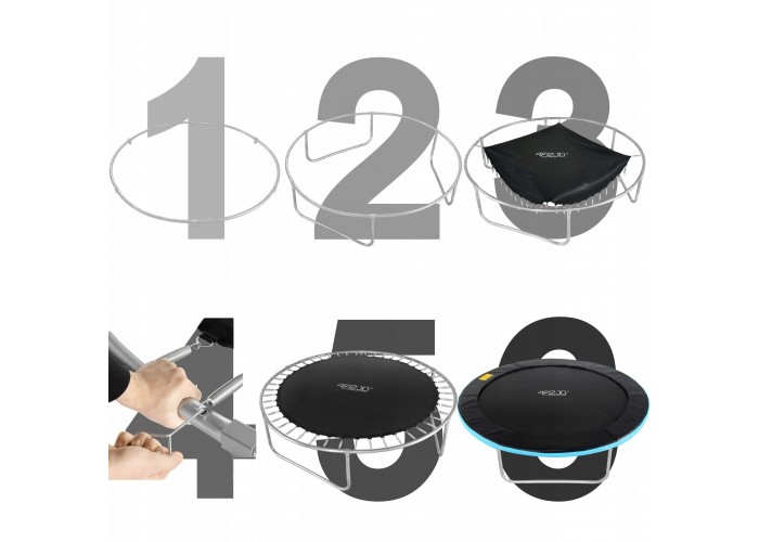 Батут із внутрішньою сіткою 4FIZJO Pro 8FT 252 см 4FJ0309 Black/Blue