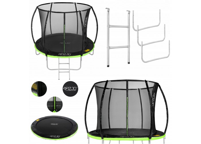 Батут із внутрішньою сіткою 4FIZJO Pro 10FT 312 см 4FJ0311 Black/Green