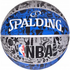 М'яч баскетбольний Spalding NBA Graffiti Outdoor Grey/Blue Size 7