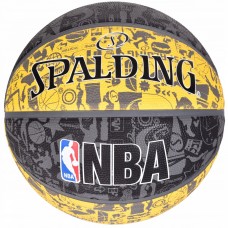 М'яч баскетбольний Spalding NBA Graffiti Outdoor Grey/Yellow Size 7
