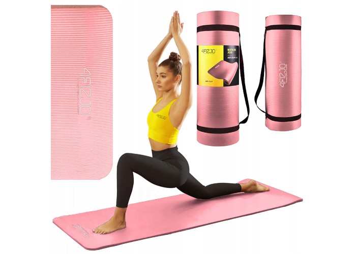 Килимок (мат) спортивний 4FIZJO NBR 180 x 60 x 1 см для йоги та фітнесу 4FJ0372 Pink