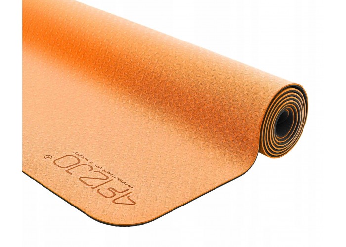 Килимок спортивний 4FIZJO TPE 4 мм для йоги та фітнесу 4FJ0337 Orange/Black