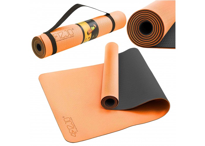 Килимок спортивний 4FIZJO TPE 4 мм для йоги та фітнесу 4FJ0337 Orange/Black
