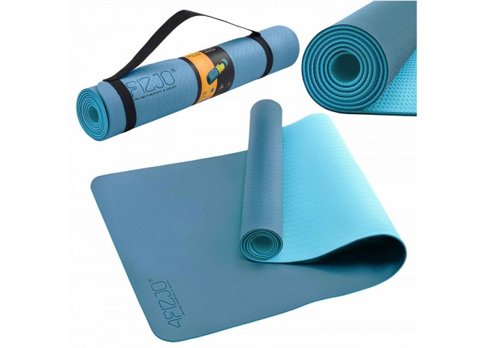 Килимок (мат) спортивний 4FIZJO TPE 180 x 60 x 0.6 см для йоги та фітнесу 4FJ0373 Blue/Sky Blue