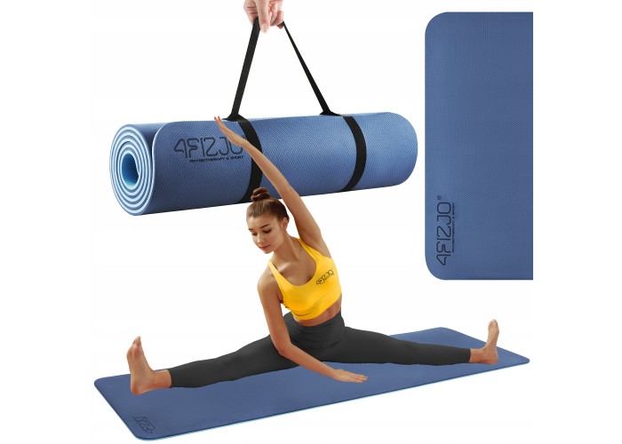 Килимок (мат) спортивний 4FIZJO TPE 180 x 60 x 1 см для йоги та фітнесу 4FJ0389 Blue/Sky Blue