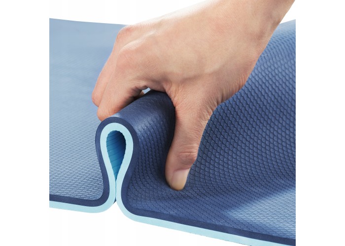 Килимок (мат) спортивний 4FIZJO TPE 180 x 60 x 1 см для йоги та фітнесу 4FJ0389 Blue/Sky Blue