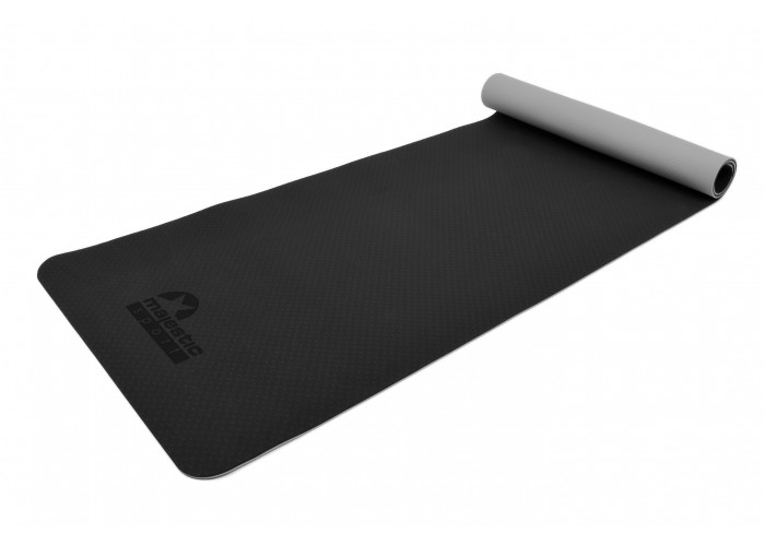 Килимок спортивний Majestic Sport TPE 6 мм для йоги та фітнесу GVT5010/A Black/Grey