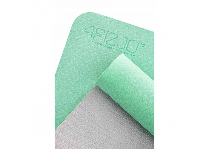 Килимок (мат) спортивний 4FIZJO TPE 180 x 60 x 0.6 см для йоги та фітнесу 4FJ0374 Mint/Grey