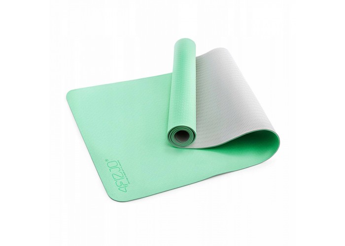 Килимок (мат) спортивний 4FIZJO TPE 180 x 60 x 0.6 см для йоги та фітнесу 4FJ0374 Mint/Grey