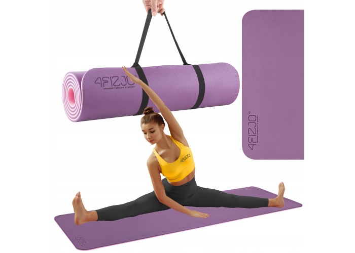 Килимок (мат) спортивний 4FIZJO TPE 180 x 60 x 1 см для йоги та фітнесу 4FJ0390 Violet/Pink