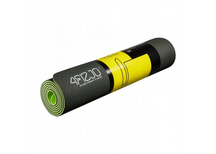 Коврик (мат) для йоги та фітнесу 4FIZJO TPE 6 мм 4FJ0032 Black/Green