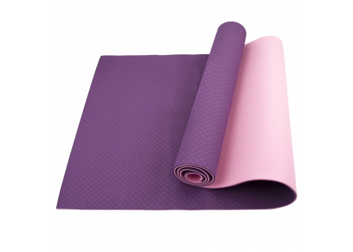Коврик (мат) для йоги та фітнесу Sportcraft TPE 6 мм ES0074 Plum/Pink