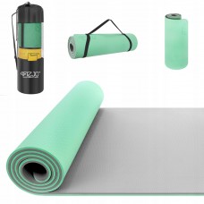Килимок (мат) спортивний 4FIZJO TPE 180 x 60 x 1 см для йоги та фітнесу 4FJ0202 Mint/Grey