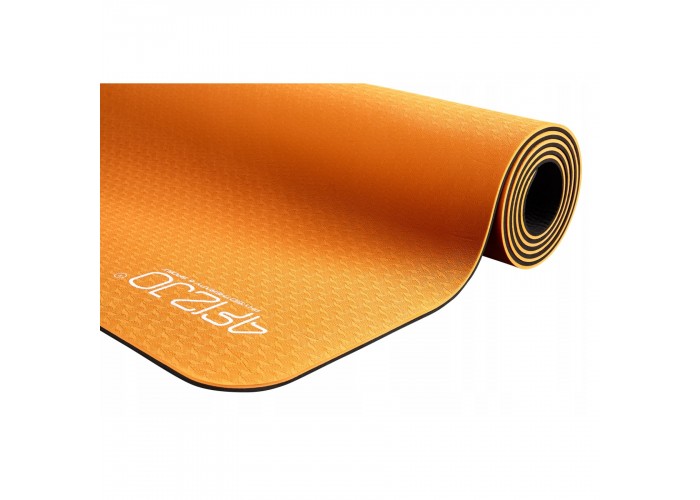 Коврик (мат) для йоги та фітнесу 4FIZJO TPE 6 мм 4FJ0034 Orange/Black
