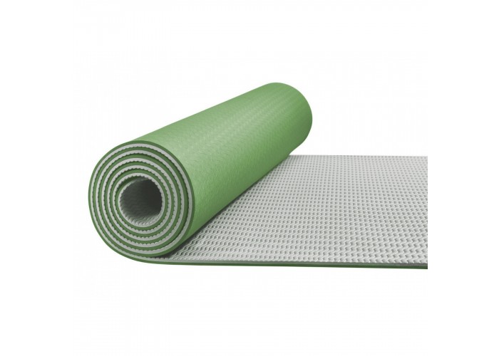 Коврик (мат) для йоги та фітнесу 4FIZJO TPE 6 мм 4FJ0142 Green/Grey