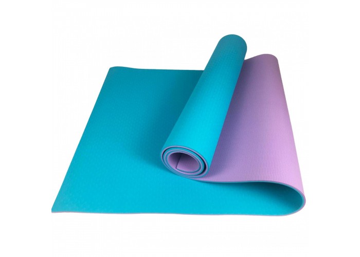 Коврик (мат) для йоги та фітнесу Sportcraft TPE 6 мм ES0076 Blue/Purple