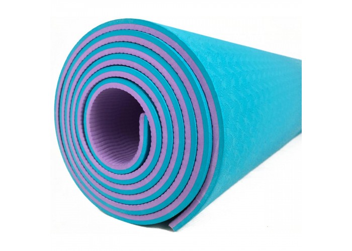 Коврик (мат) для йоги та фітнесу Sportcraft TPE 6 мм ES0076 Blue/Purple