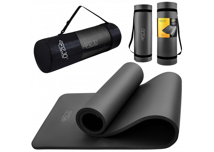 Килимок (мат) спортивний 4FIZJO NBR 180 x 60 x 1 см для йоги та фітнесу 4FJ0015 Black