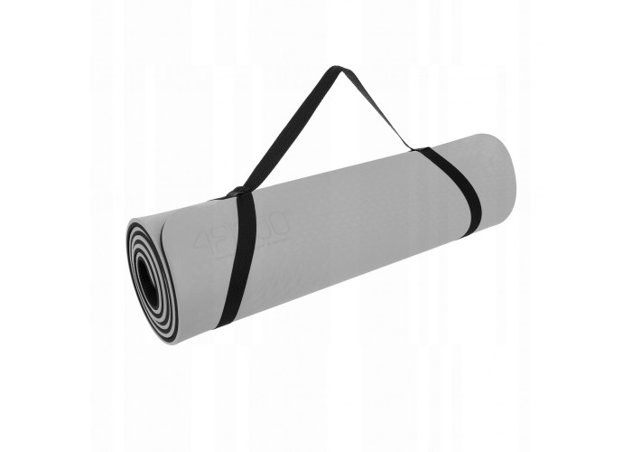 Килимок (мат) спортивний 4FIZJO TPE 180 x 60 x 1 см для йоги та фітнесу 4FJ0203 Grey/Black