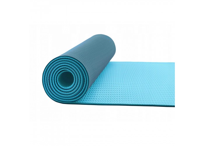 Килимок спортивний 4FIZJO TPE 4 мм для йоги та фітнесу 4FJ0334 Blue/Sky Blue