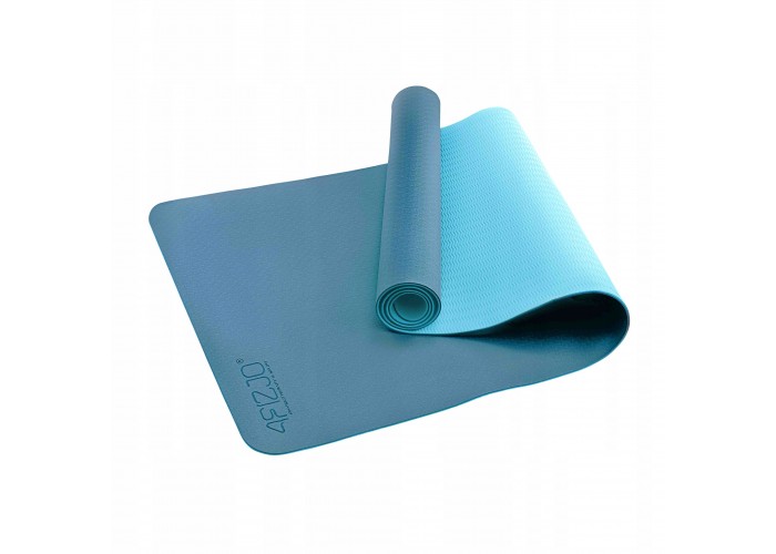 Килимок спортивний 4FIZJO TPE 4 мм для йоги та фітнесу 4FJ0334 Blue/Sky Blue