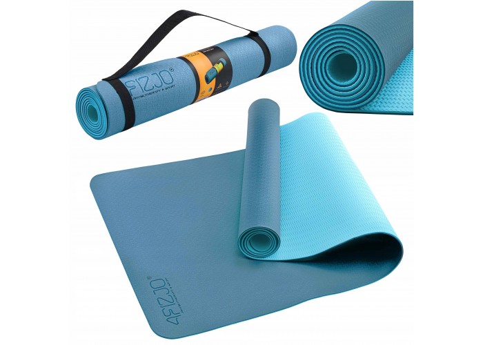 Килимок спортивний 4FIZJO TPE 4 мм для йоги та фітнесу 4FJ0334 Blue/Sky Blue