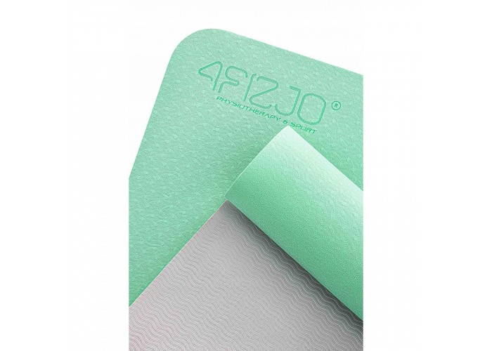 Килимок спортивний 4FIZJO TPE 4 мм для йоги та фітнесу 4FJ0335 Mint/Grey