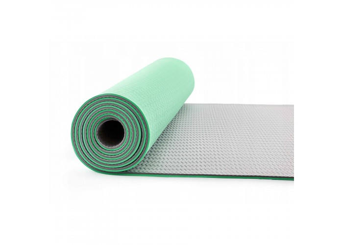 Килимок спортивний 4FIZJO TPE 4 мм для йоги та фітнесу 4FJ0335 Mint/Grey