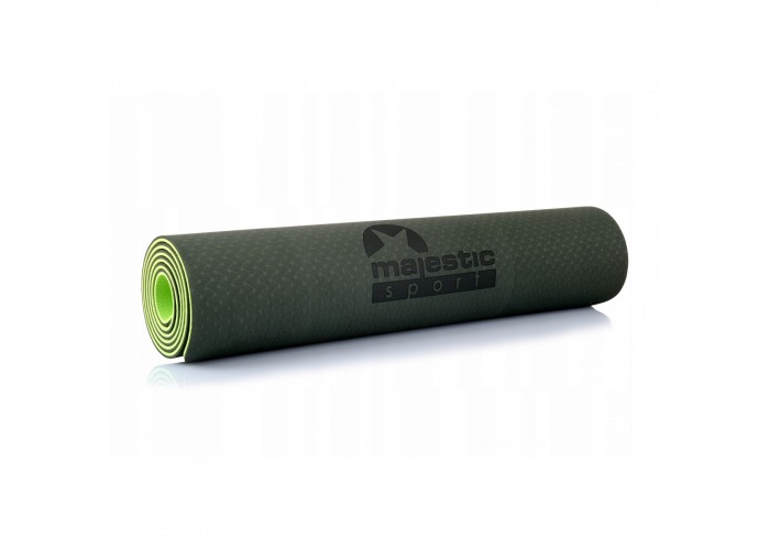 Килимок спортивний Majestic Sport TPE 6 мм для йоги та фітнесу GVT5010/G Navy Green/Green