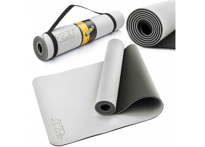Килимок спортивний 4FIZJO TPE 4 мм для йоги та фітнесу 4FJ0336 Grey/Black