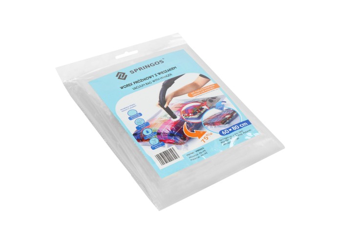 Вакуумний пакет для зберігання речей Springos 70 x 100 см з вішаком VB0005