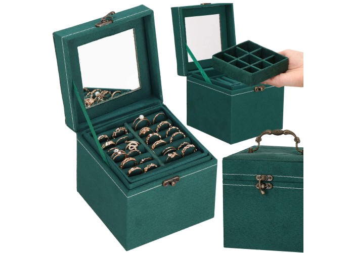 Скринька для прикрас (футляр для біжутерії) Springos 12 x 12 x 12 см HA1048