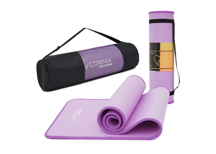 Килимок спортивний Cornix NBR 183 x 61 x 1 cм для йоги та фітнесу XR-0093 Purple/Purple