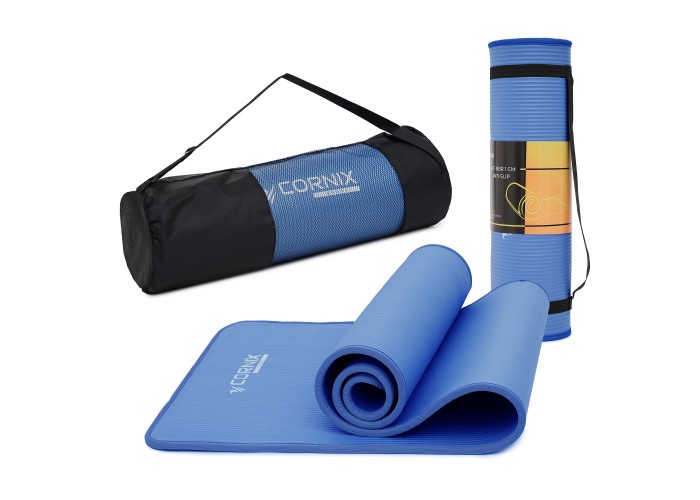 Килимок спортивний Cornix NBR 183 x 61 x 1 cм для йоги та фітнесу XR-0096 Blue/Blue