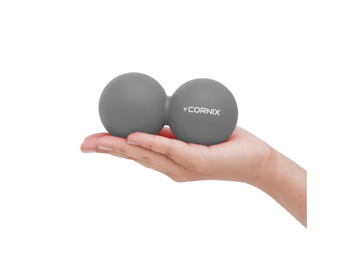 Масажний м'яч Cornix Lacrosse DuoBall 6.3 x 12.6 см XR-0115 Grey