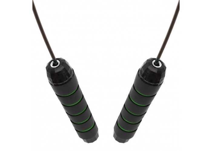 Скакалка швидкісна для кросфіту Cornix Speed Rope Classic XR-0148 Black/Green