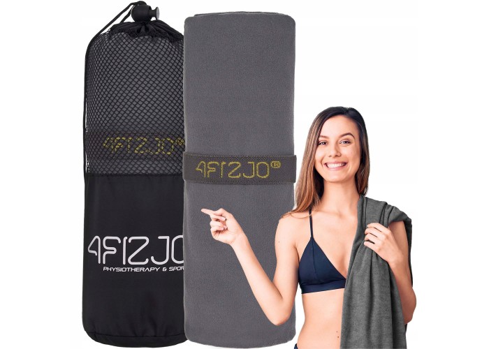 Рушник спортивний 4FIZJO 130 x 75 см з мікрофібри 4FJ0436 Grey