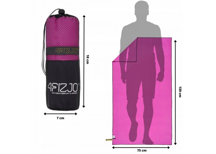 Рушник спортивний 4FIZJO 130 x 75 см з мікрофібри 4FJ0437 Pink