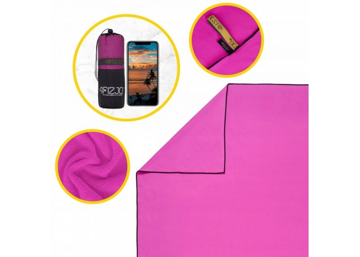 Рушник спортивний 4FIZJO 130 x 75 см з мікрофібри 4FJ0437 Pink