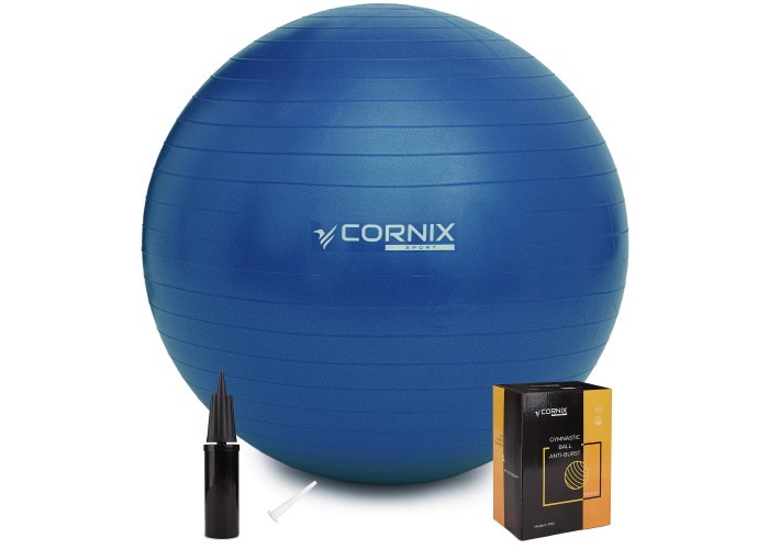 М'яч для фітнесу (фітбол) Cornix 85 см Anti-Burst XR-0249 Blue