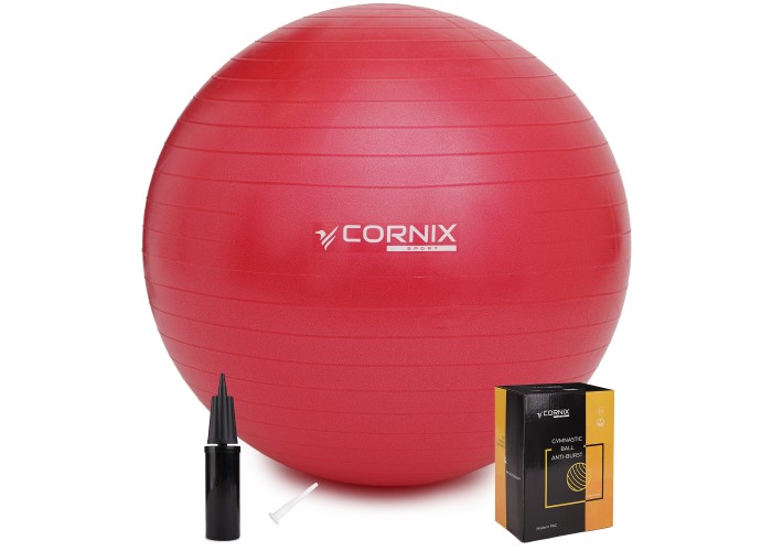 М'яч для фітнесу (фітбол) Cornix 85 см Anti-Burst XR-0252 Red