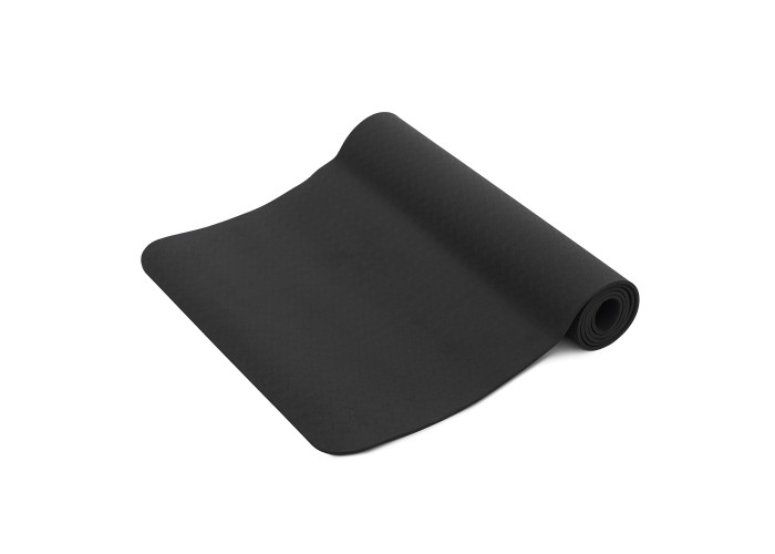 Килимок (мат) спортивний SportVida TPE 183 x 61 x 0.6 см для йоги та фітнесу SV-EZ0056 Black