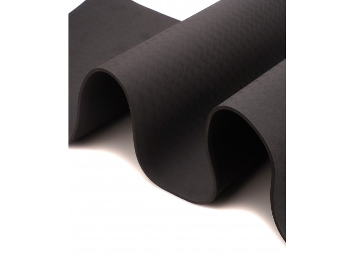 Килимок (мат) спортивний SportVida TPE 183 x 61 x 0.6 см для йоги та фітнесу SV-EZ0056 Black