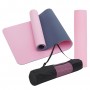 Килимок (мат) спортивний SportVida TPE 183 x 61 x 0.4 см для йоги та фітнесу SV-EZ0054 Pink/Blue