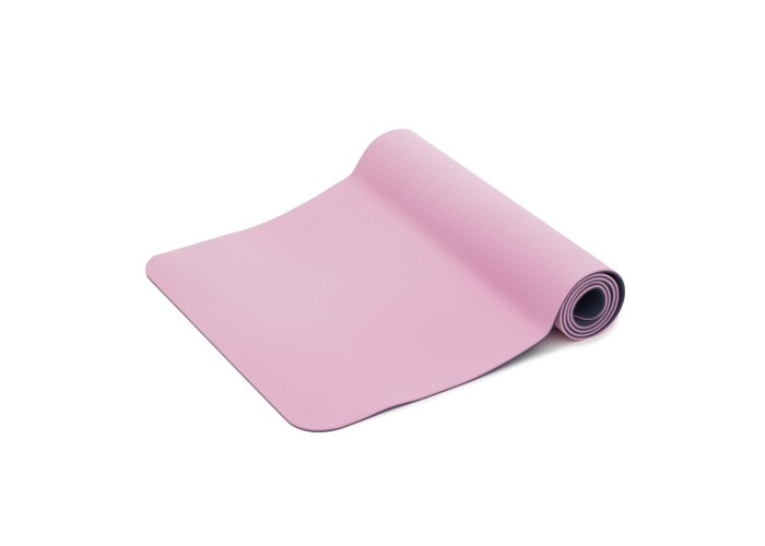 Килимок (мат) спортивний SportVida TPE 183 x 61 x 0.4 см для йоги та фітнесу SV-EZ0054 Pink/Blue