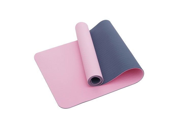 Килимок (мат) спортивний SportVida TPE 183 x 61 x 0.4 см для йоги та фітнесу SV-EZ0054 Pink/Blue