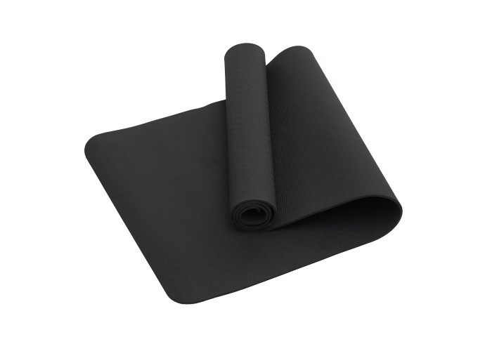 Килимок (мат) спортивний SportVida TPE 183 x 61 x 1 см для йоги та фітнесу SV-EZ0061 Black
