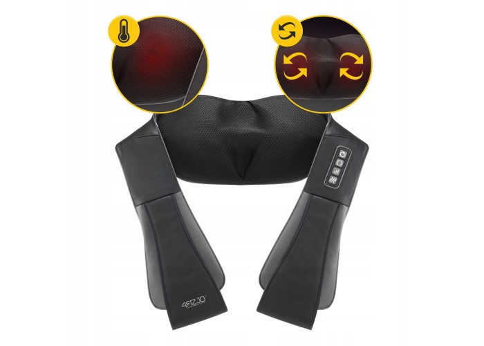 Накидка-масажер 4FIZJO Shiatsu Pro+ для шиї та спини 4FJ0564 Black/Grey