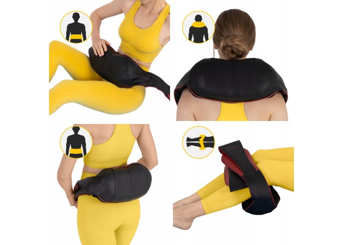 Накидка-масажер 4FIZJO Shiatsu Pro+ для шиї та спини 4FJ0565 Black/Red