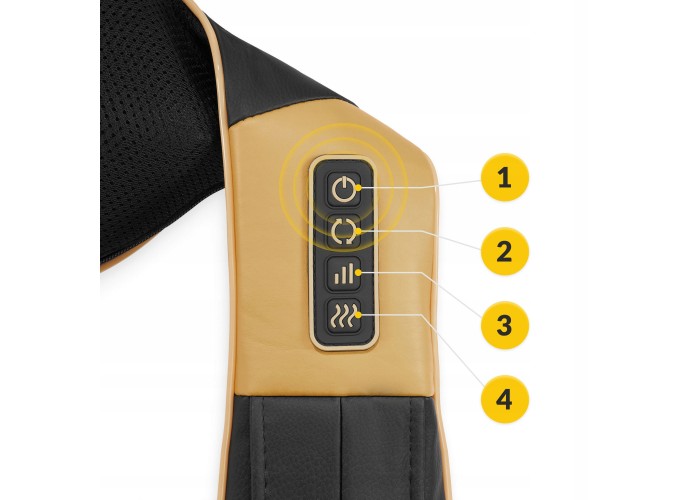 Накидка-масажер 4FIZJO Shiatsu Ultra+ для шиї та спини, акумуляторний 4FJ0566 Black/Gold